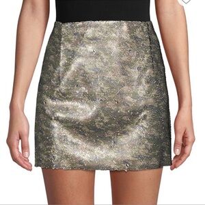 Free people camo sequin mini skirt